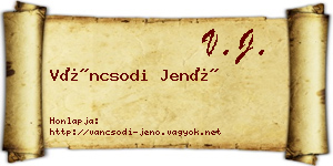 Váncsodi Jenő névjegykártya