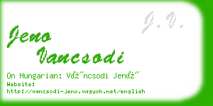jeno vancsodi business card